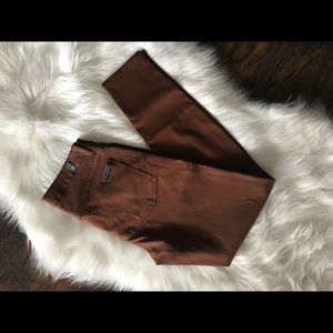 7 For All Mankind Ankle Skinny Jean Brown (Coated)
